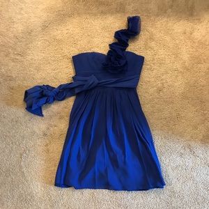 BGBG Bright blue one shoulder dress